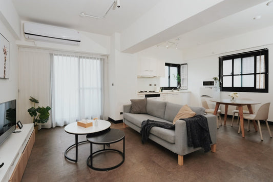 Modern living room in Taipei Taiwan short-term apartment with foreigners friendly - Kolette Home