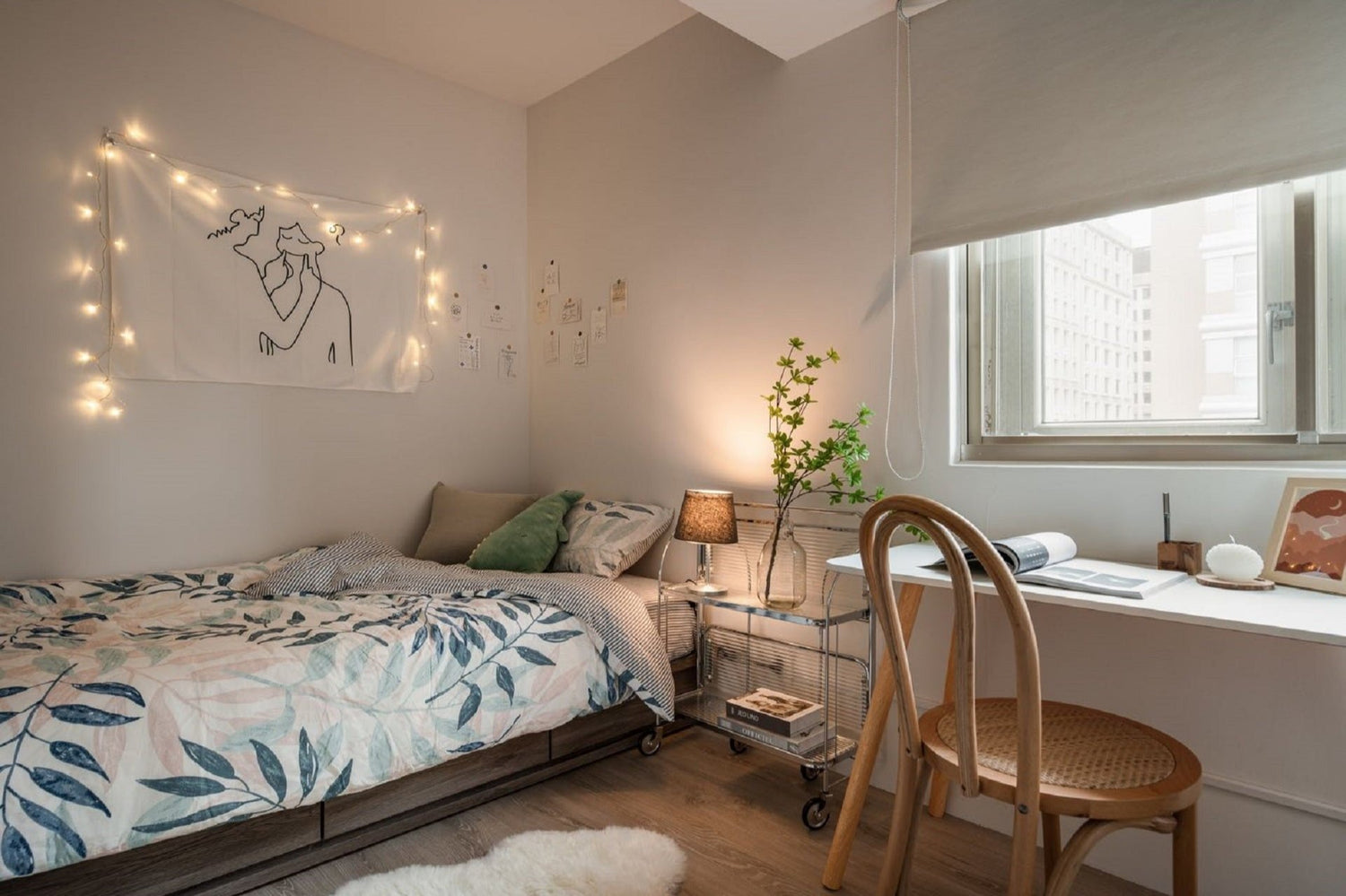Cozy bedroom in Taipei Taiwan monthly apartment with premium bedding and quiet atmosphere - Kolette Home