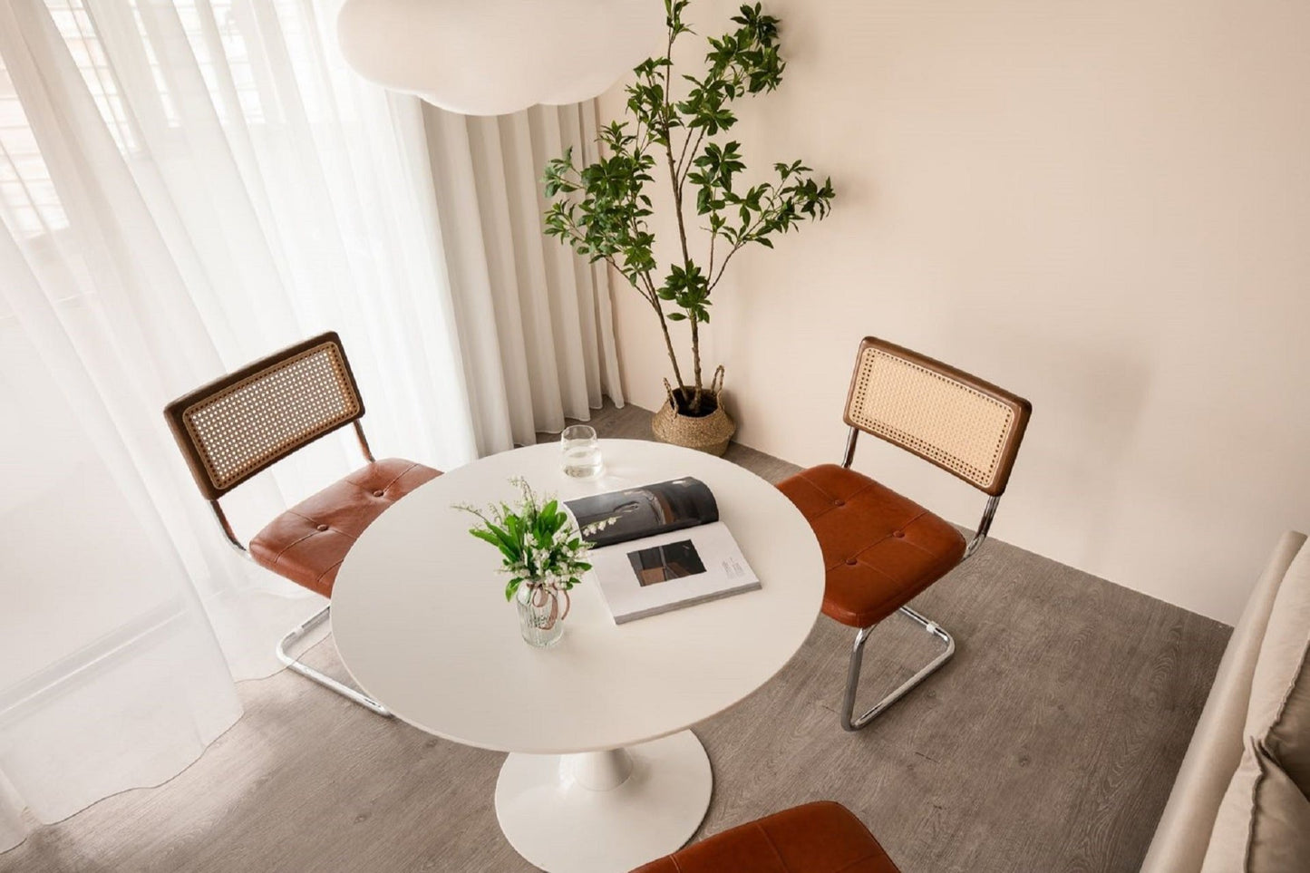 Modern Dining room in Taipei Taiwan short-term apartment with minimalist design - Kolette Home