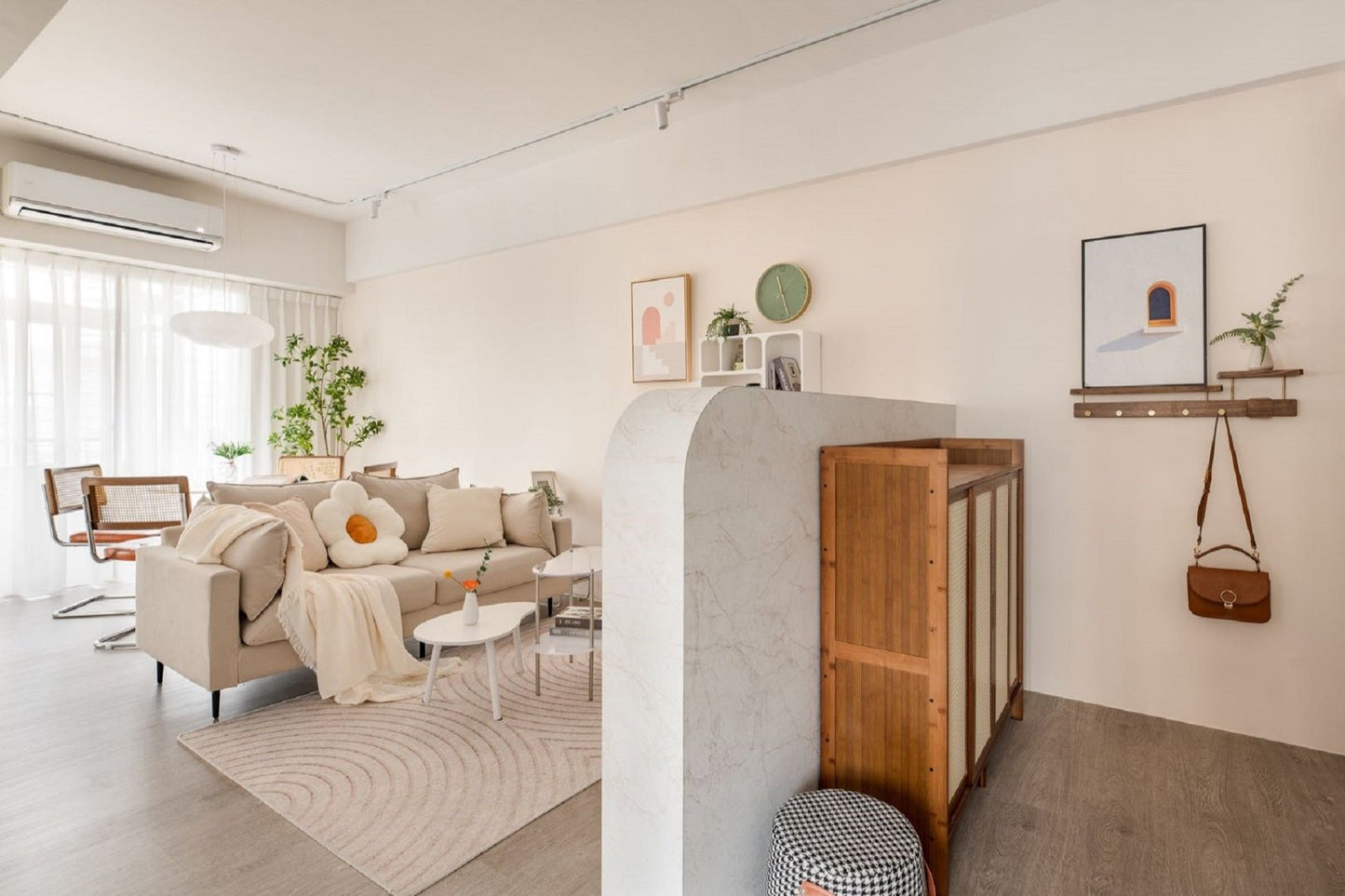 Modern living room in Taipei Taiwan short-term apartment with foreigners friendly - Kolette Home
