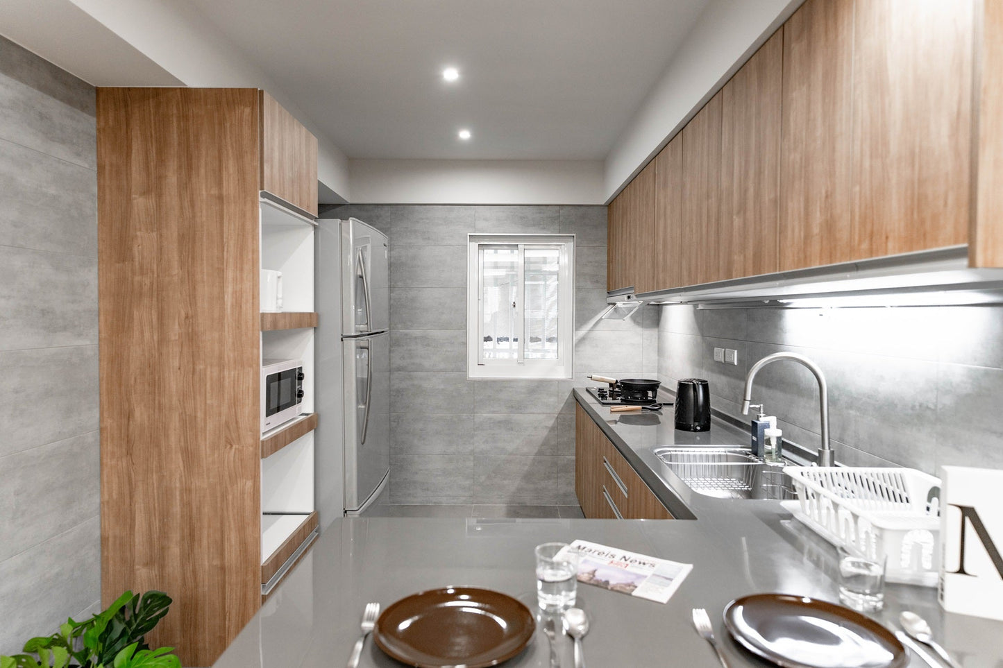 Fully-equipped kitchen for serviced apartment in Taipei Taiwan, ideal for long-term stays - Kolette Home