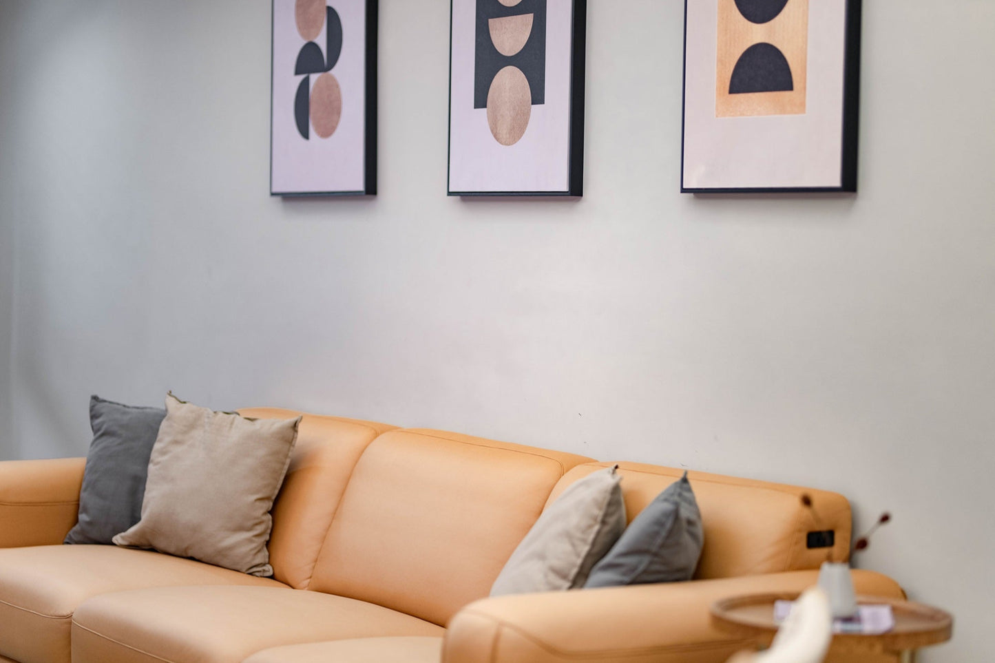 Modern living room in Taipei Taiwan short-term apartment with minimalist design - Kolette Home