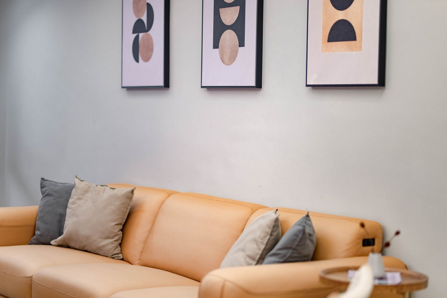 Modern living room in Taipei Taiwan short-term apartment with minimalist design - Kolette Home