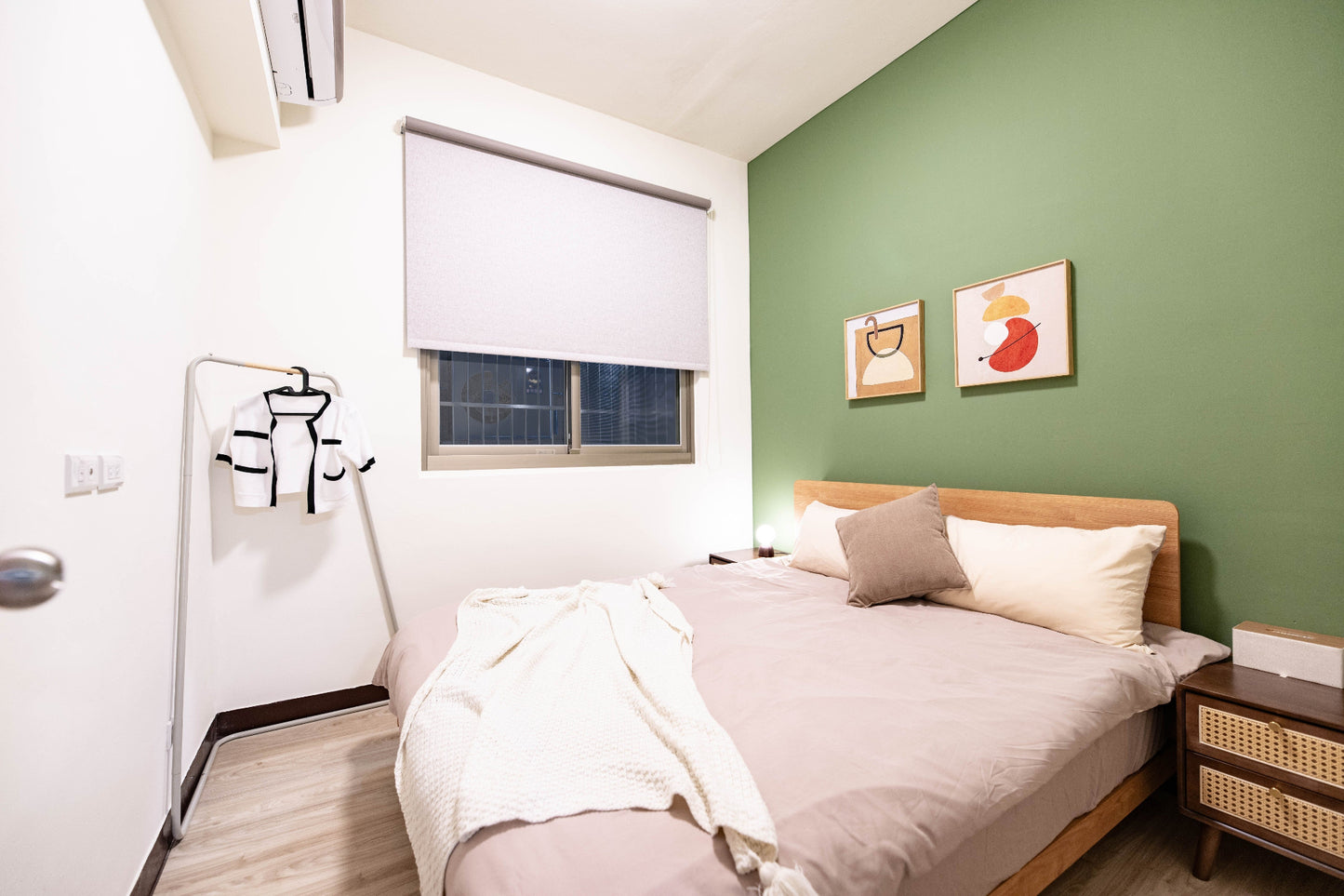 Cozy bedroom in Taipei Taiwan monthly apartment with premium bedding and quiet atmosphere - Kolette Home
