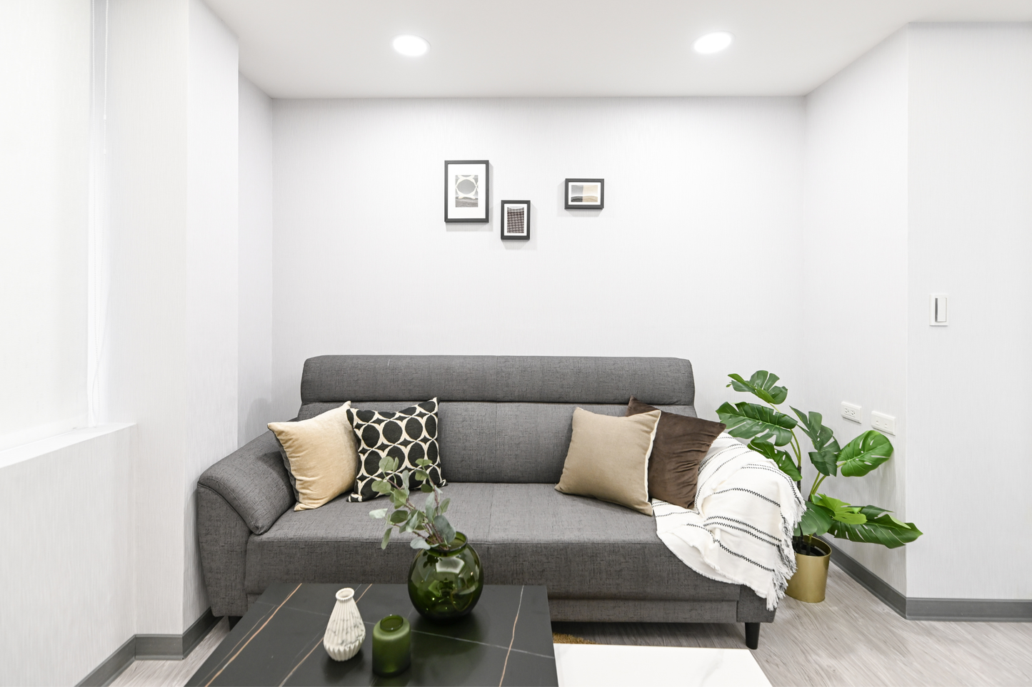 Modern living room in Taipei Taiwan short-term apartment with foreigners friendly - Kolette Home