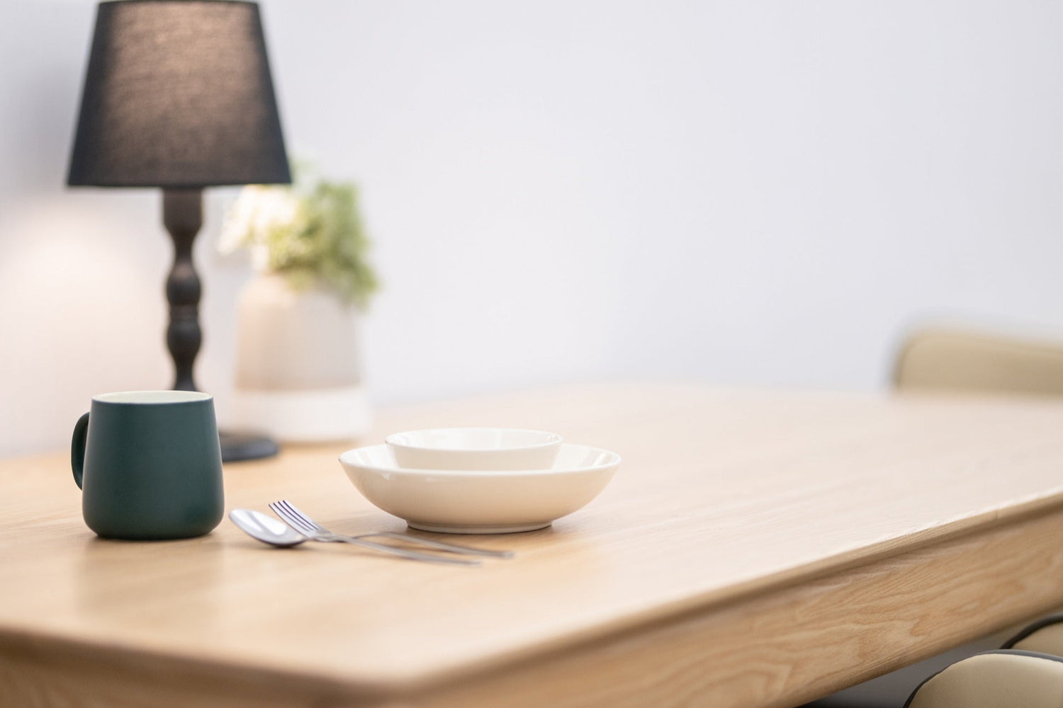 Modern Dining room in Taipei Taiwan short-term apartment with minimalist design - Kolette Home