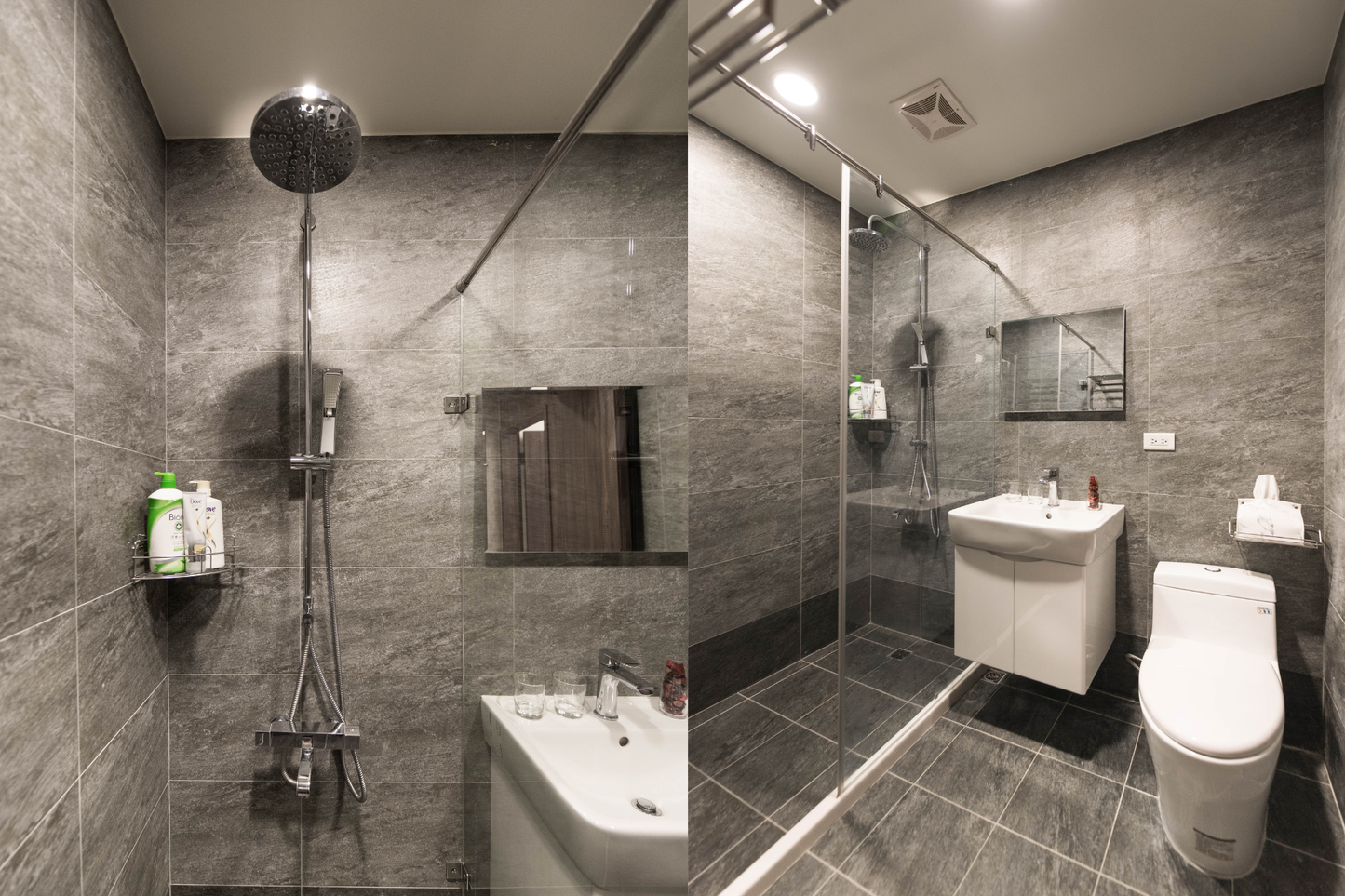Clean hotel-grade bathroom in Taipei Taiwan short-term rental with shower - Kolette Home