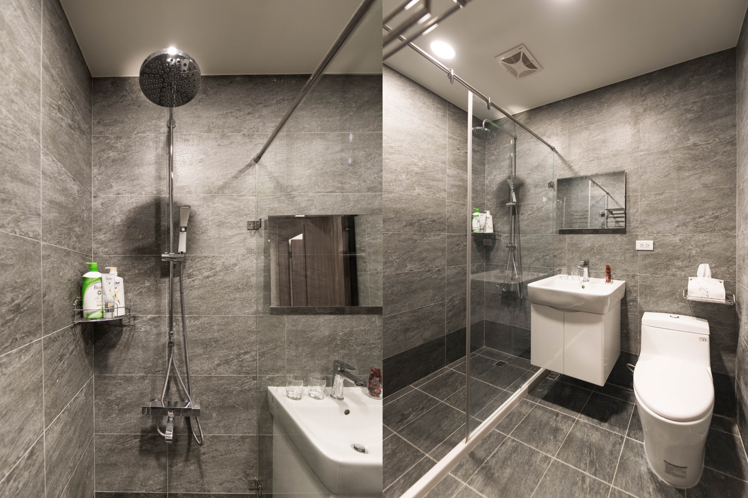 Clean hotel-grade bathroom in Taipei Taiwan short-term rental with shower - Kolette Home