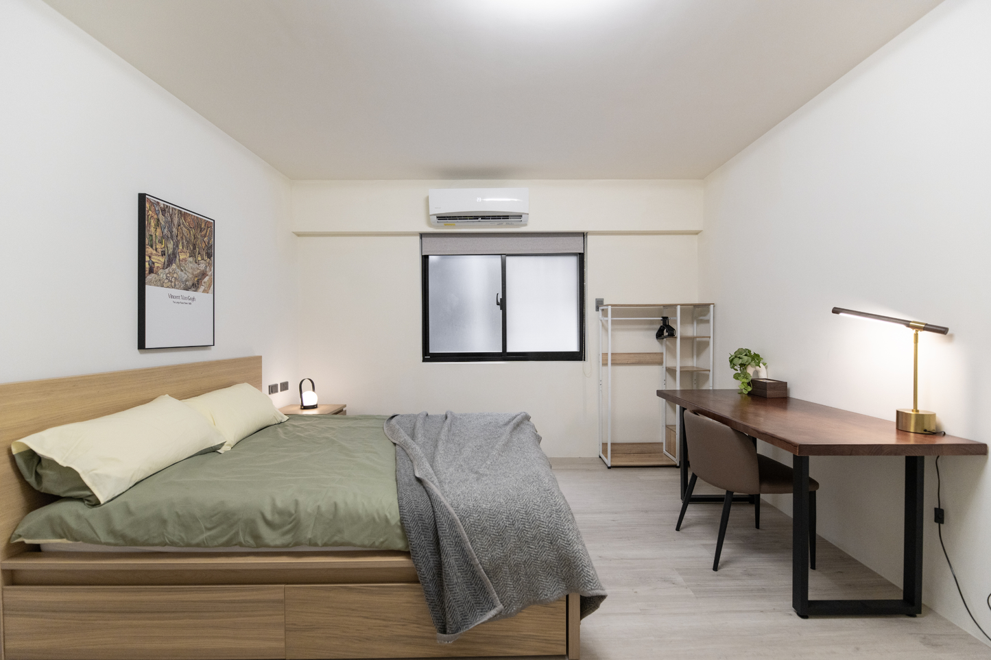 Cozy bedroom in Taipei Taiwan monthly apartment with premium bedding and quiet atmosphere - Kolette Home