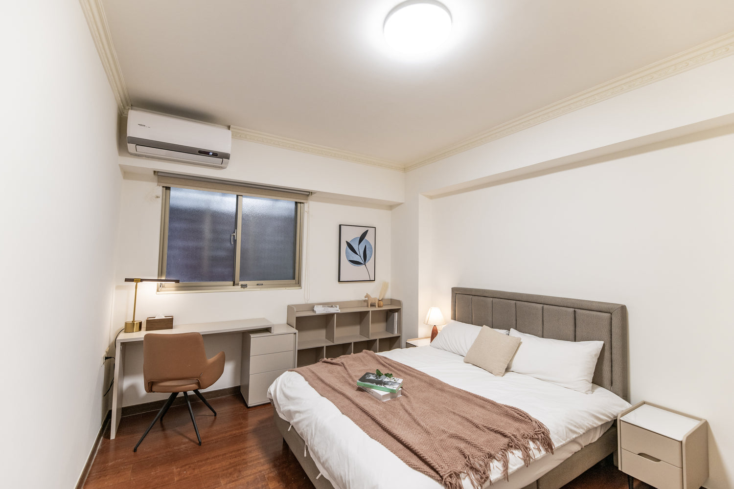 Cozy bedroom in Taipei Taiwan monthly apartment with premium bedding and quiet atmosphere - Kolette Home
