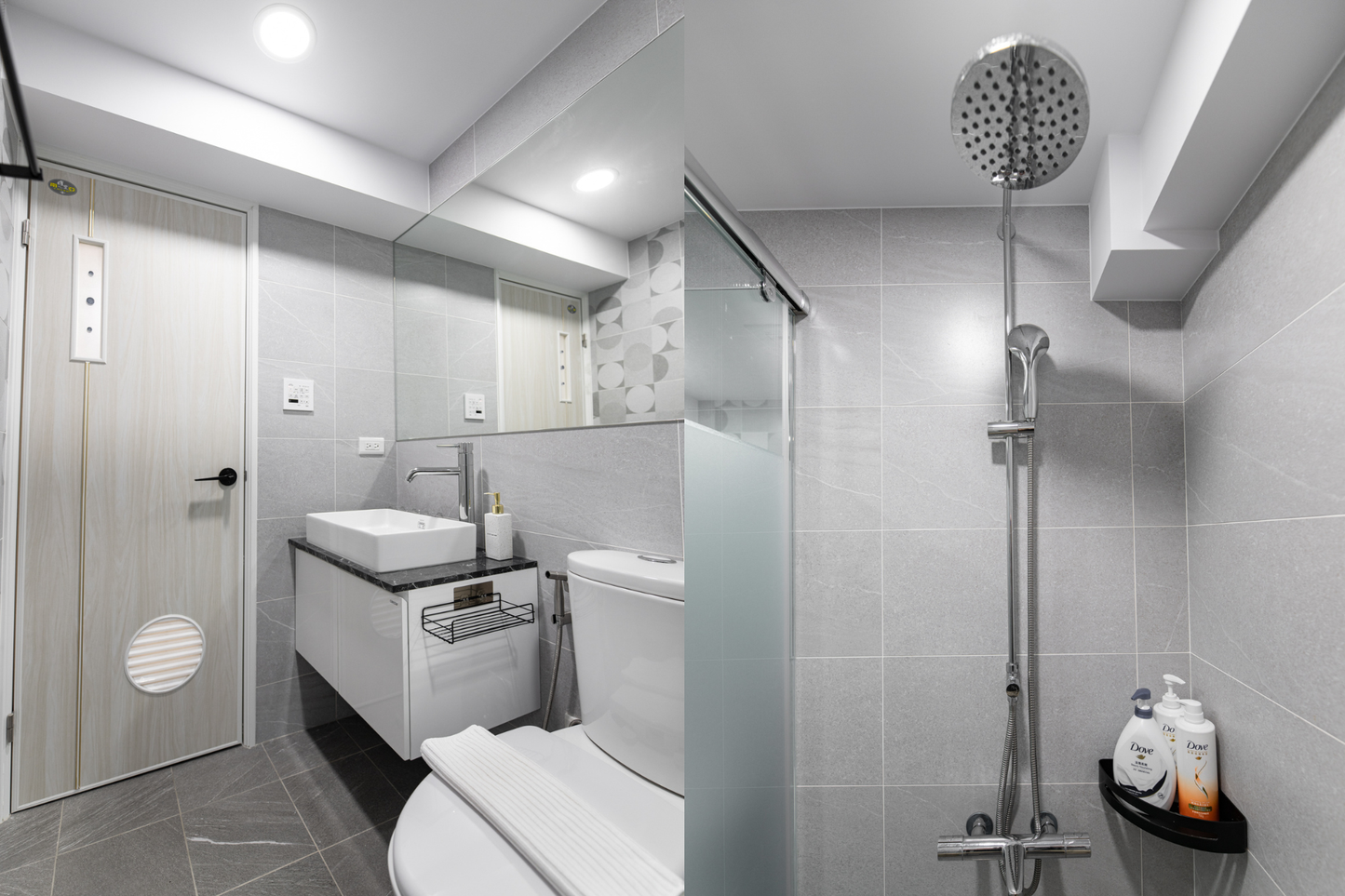 Clean hotel-grade bathroom in Taipei Taiwan short-term rental with shower - Kolette Home