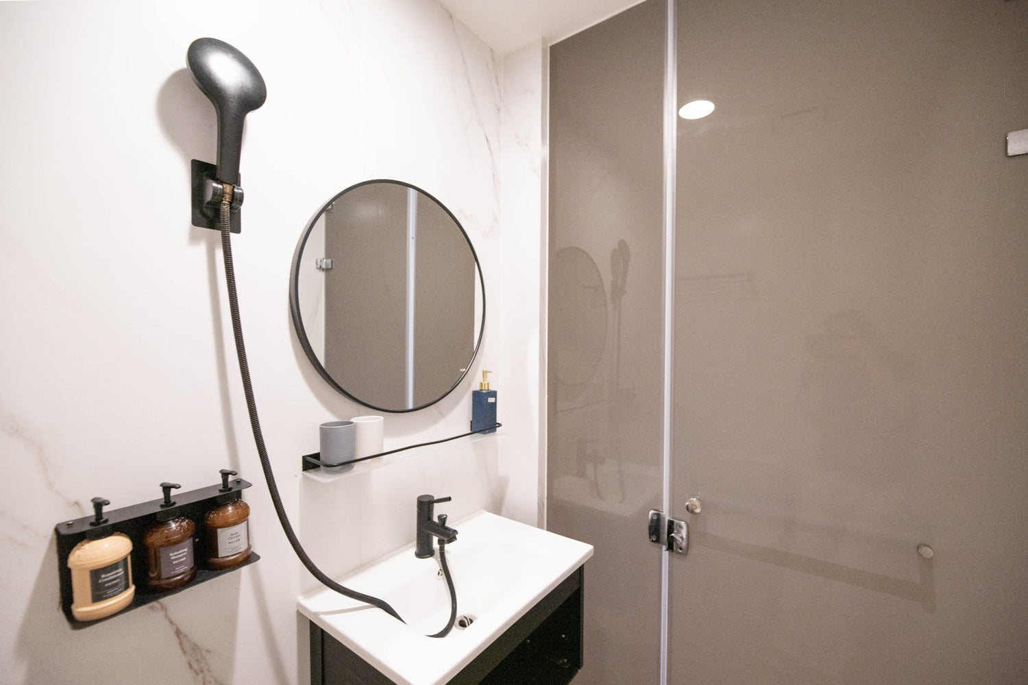 Clean hotel-grade bathroom in Taipei Taiwan short-term rental with shower - Kolette Home