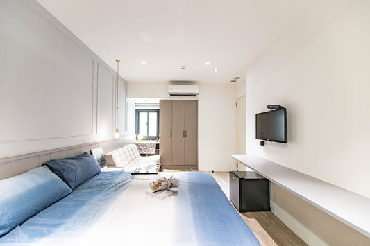 Modern living room in Taipei Taiwan short-term apartment with foreigners friendly - Kolette Home