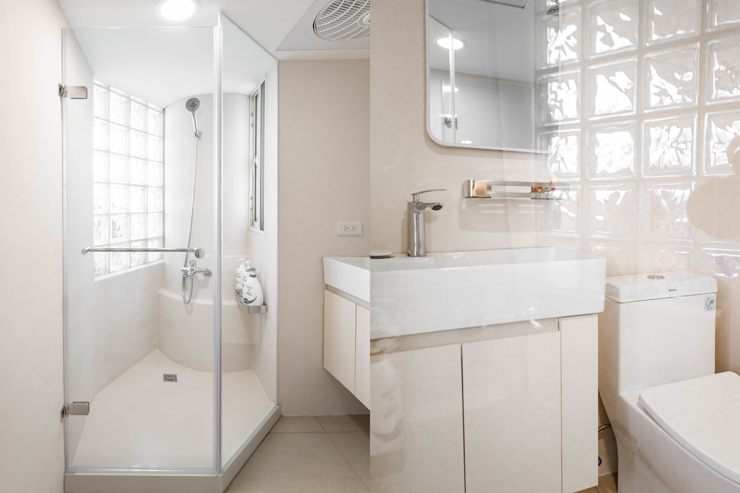 Clean hotel-grade bathroom in Taipei Taiwan short-term rental with shower - Kolette Home