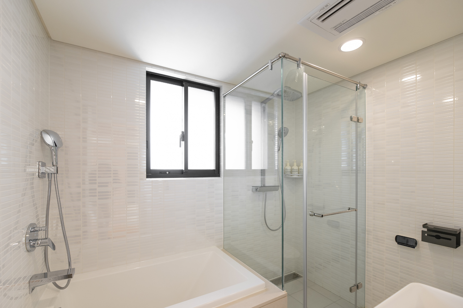 Clean hotel-grade bathroom in Taipei Taiwan short-term rental with shower and bathtub- Kolette Home