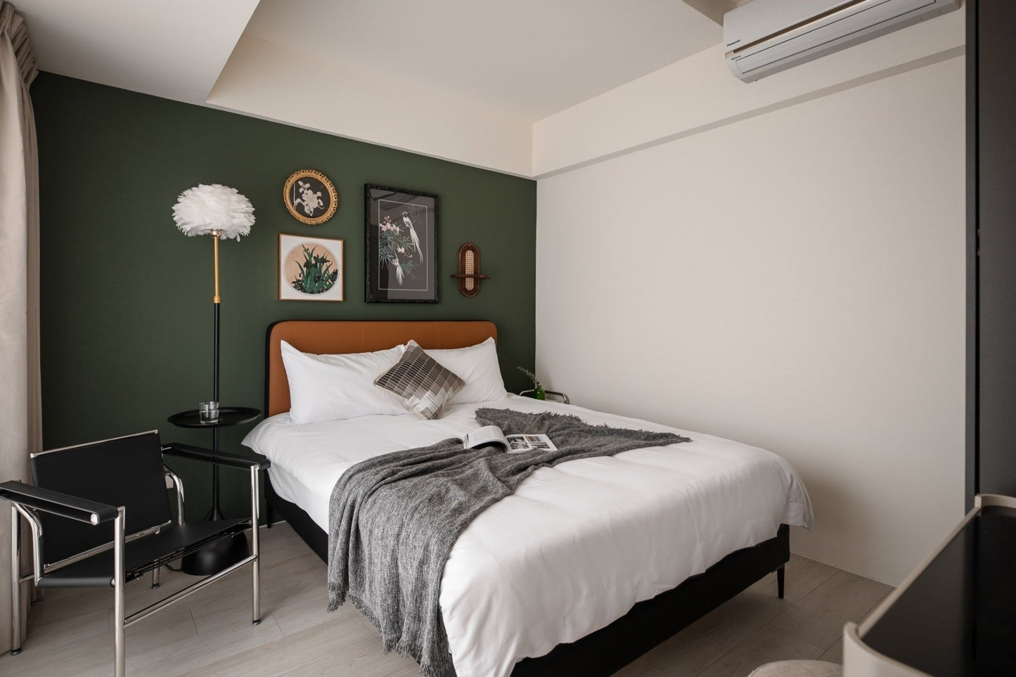 Cozy bedroom in Taipei Taiwan monthly apartment with premium bedding and quiet atmosphere - Kolette Home