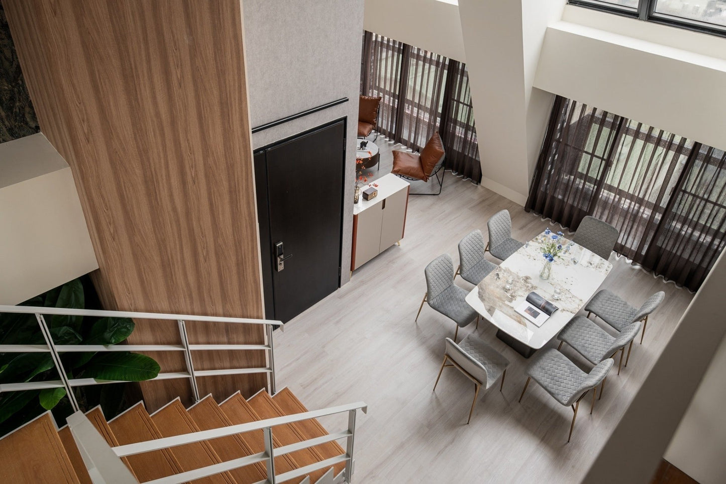 Modern Dining room in Taipei Taiwan short-term apartment with minimalist design - Kolette Home