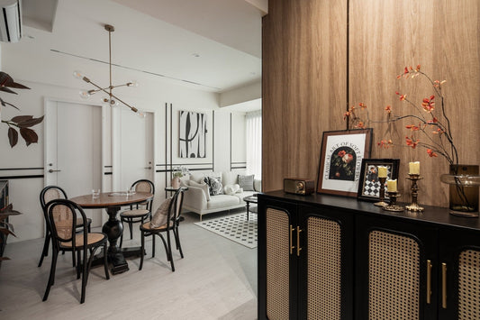 Modern Dining room in Taipei Taiwan short-term apartment with minimalist design - Kolette Home