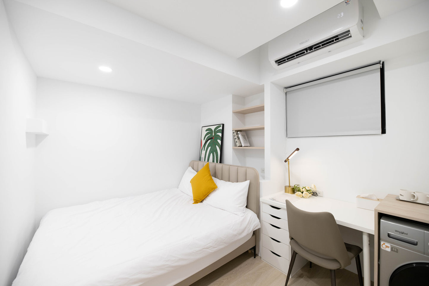 Cozy bedroom in Taipei Taiwan monthly apartment with premium bedding and quiet atmosphere - Kolette Home