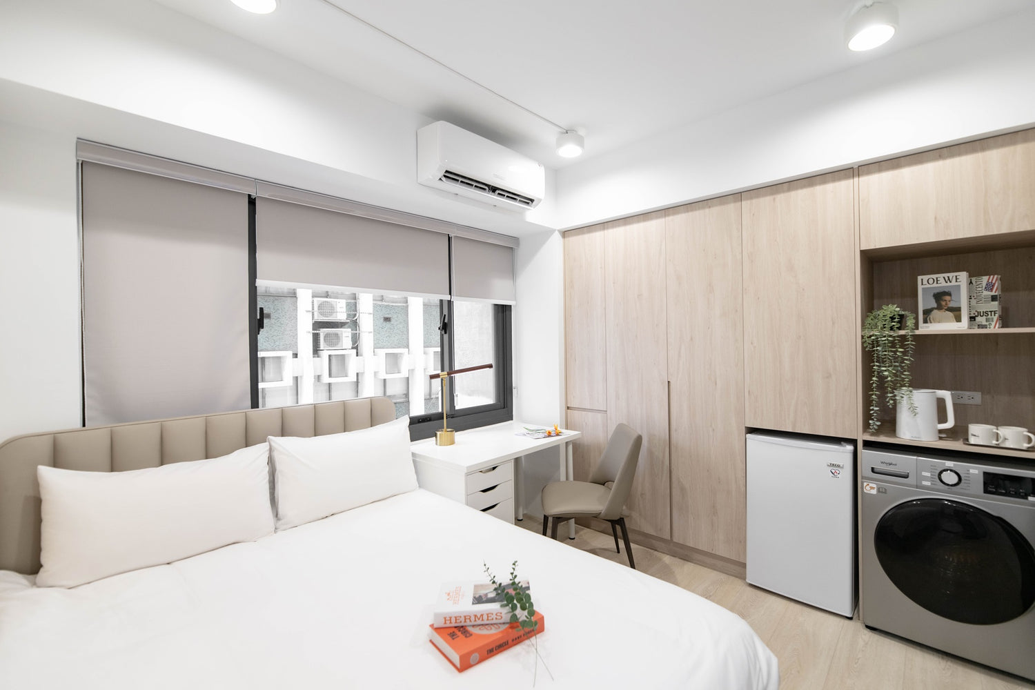 In-unit laundry with washer and dryer in Taipei Taiwan short-term apartment for convenience - Kolette Home