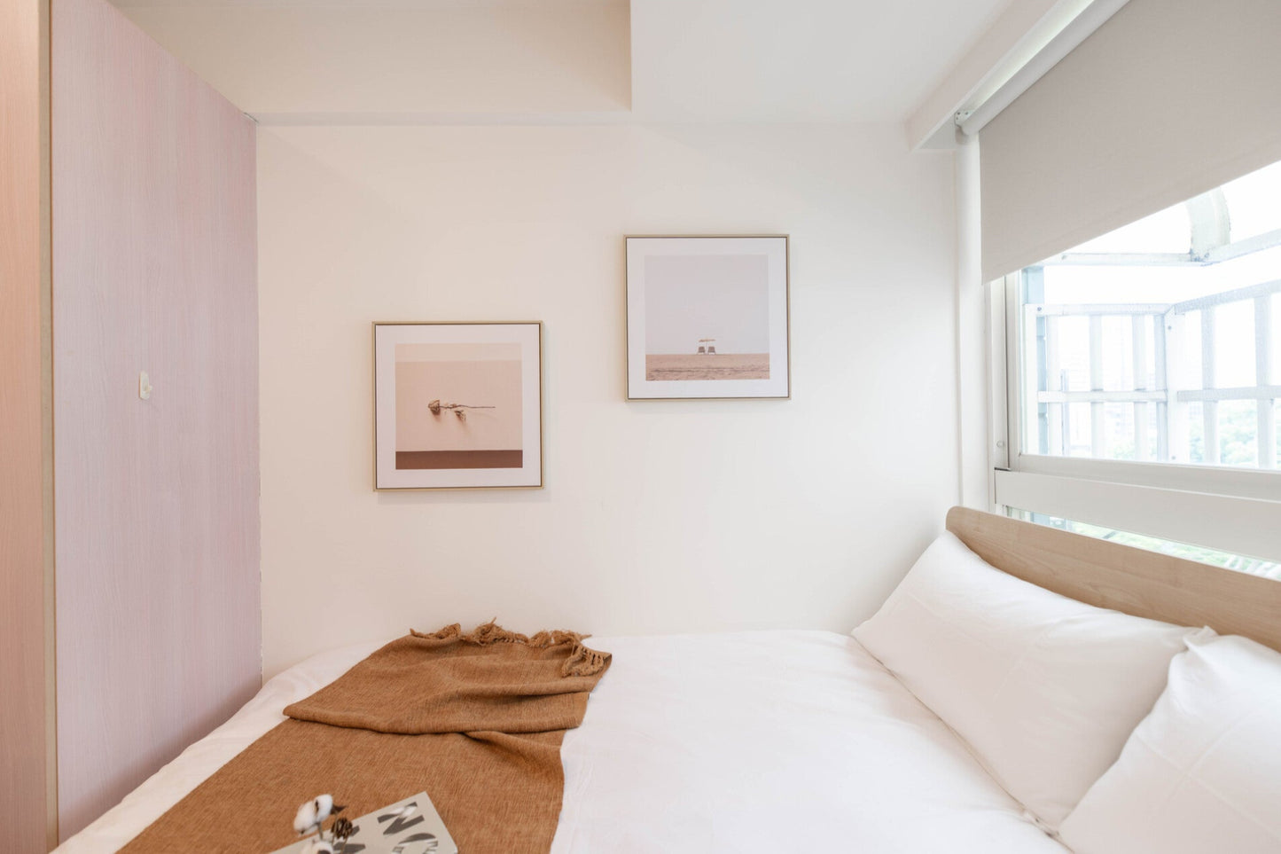 Cozy bedroom in Taipei Taiwan monthly apartment with premium bedding and quiet atmosphere - Kolette Home