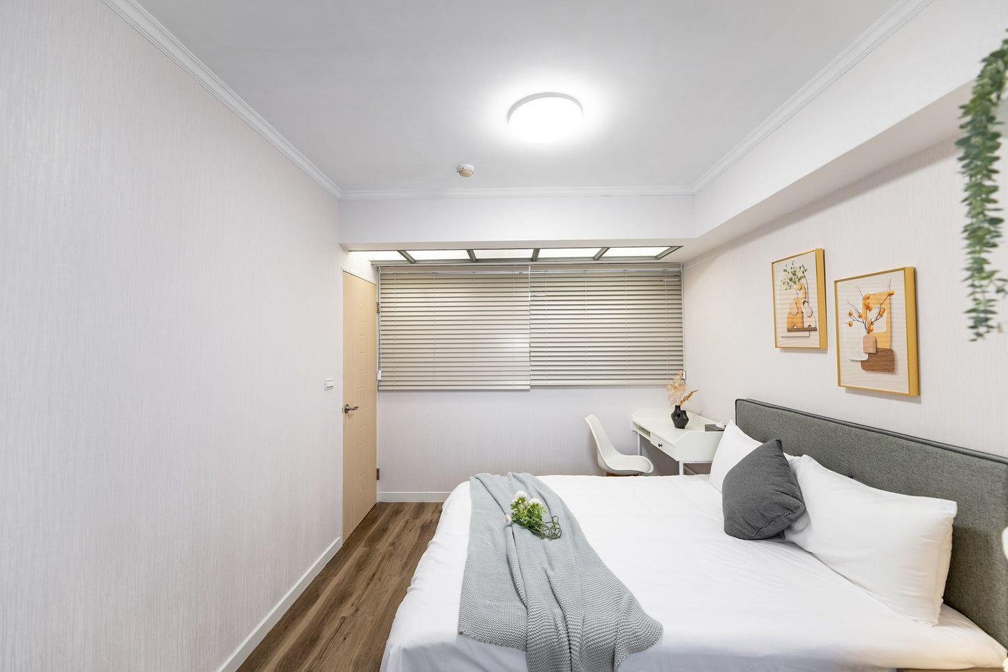 Cozy bedroom in Taipei Taiwan monthly apartment with premium bedding and quiet atmosphere - Kolette Home