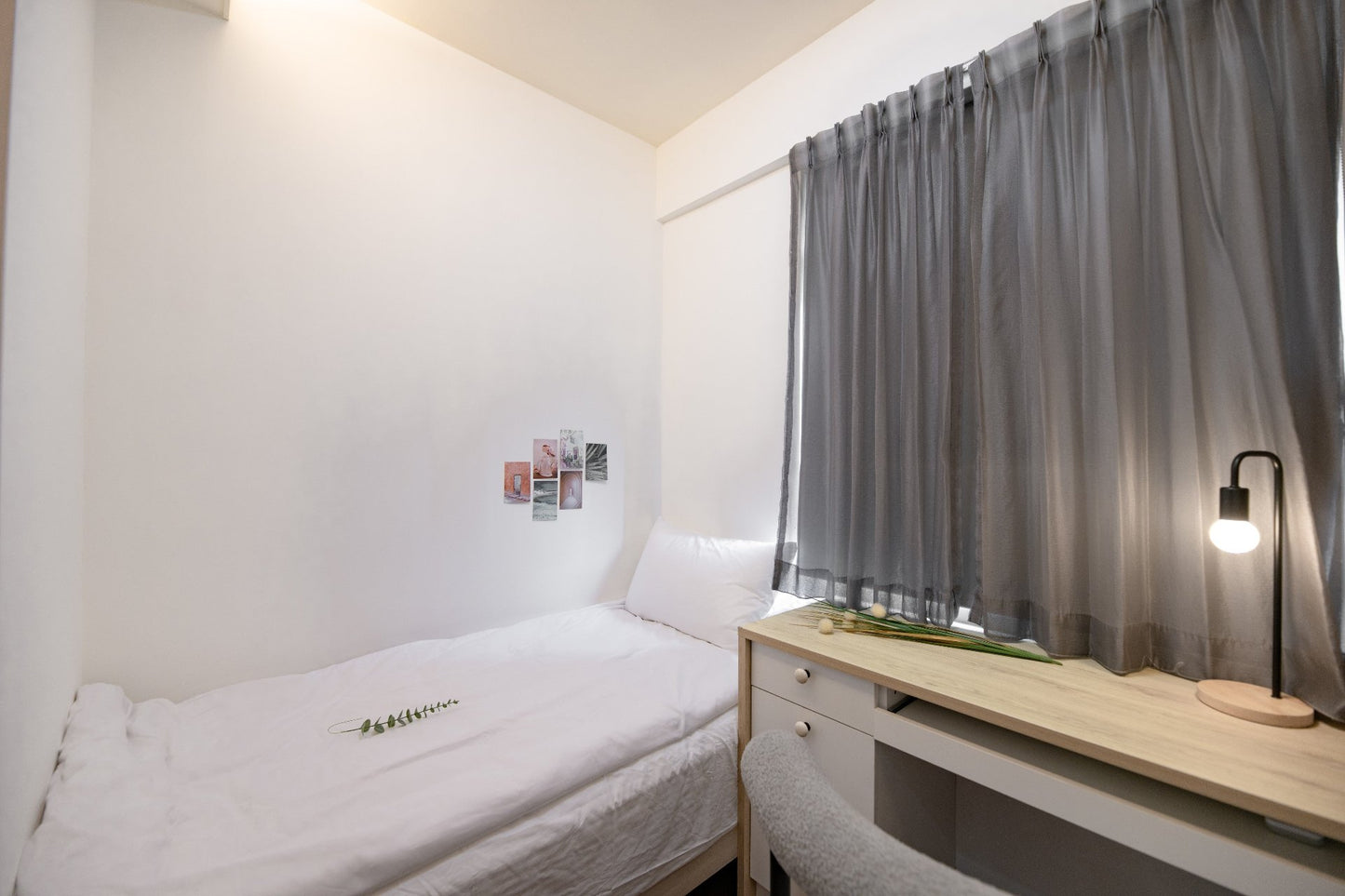 Cozy bedroom in Taipei Taiwan monthly apartment with premium bedding and quiet atmosphere - Kolette Home