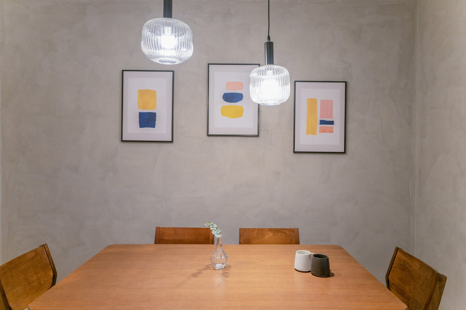 Modern Dining room in Taipei Taiwan short-term apartment with minimalist design - Kolette Home