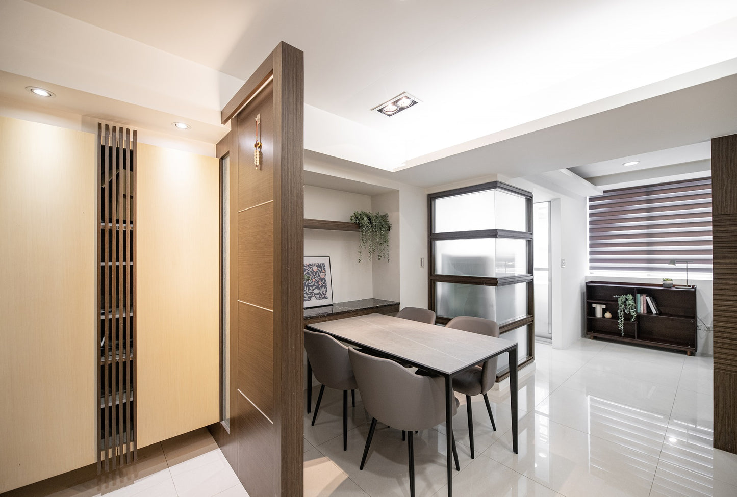 Modern Dining room in Taipei Taiwan short-term apartment with minimalist design - Kolette Home