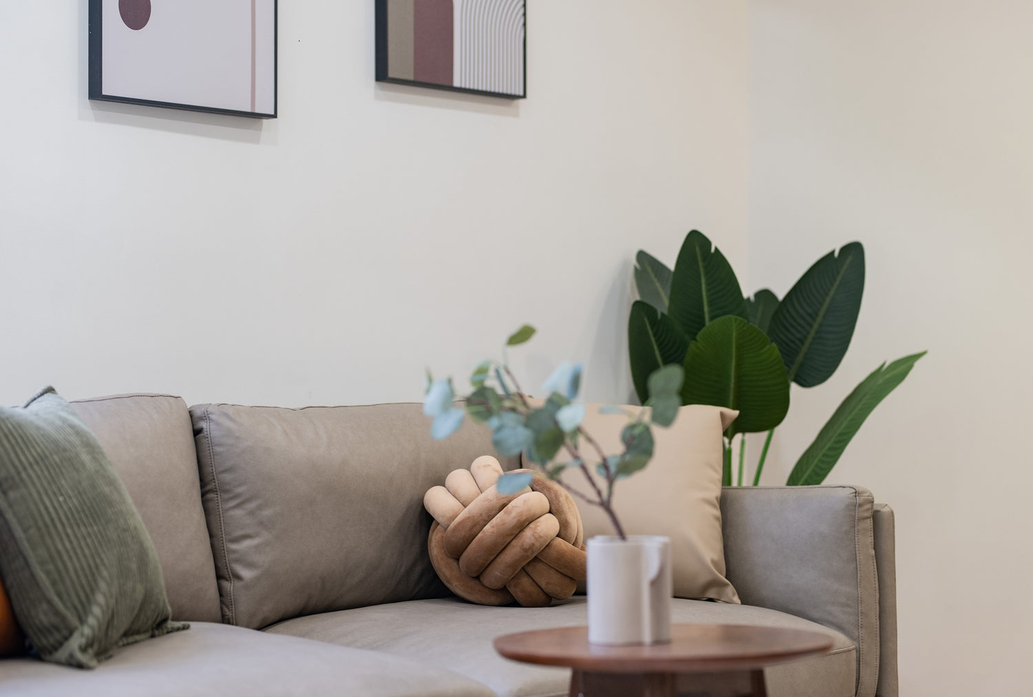 Modern living room in Taipei Taiwan short-term apartment with minimalist design - Kolette Home