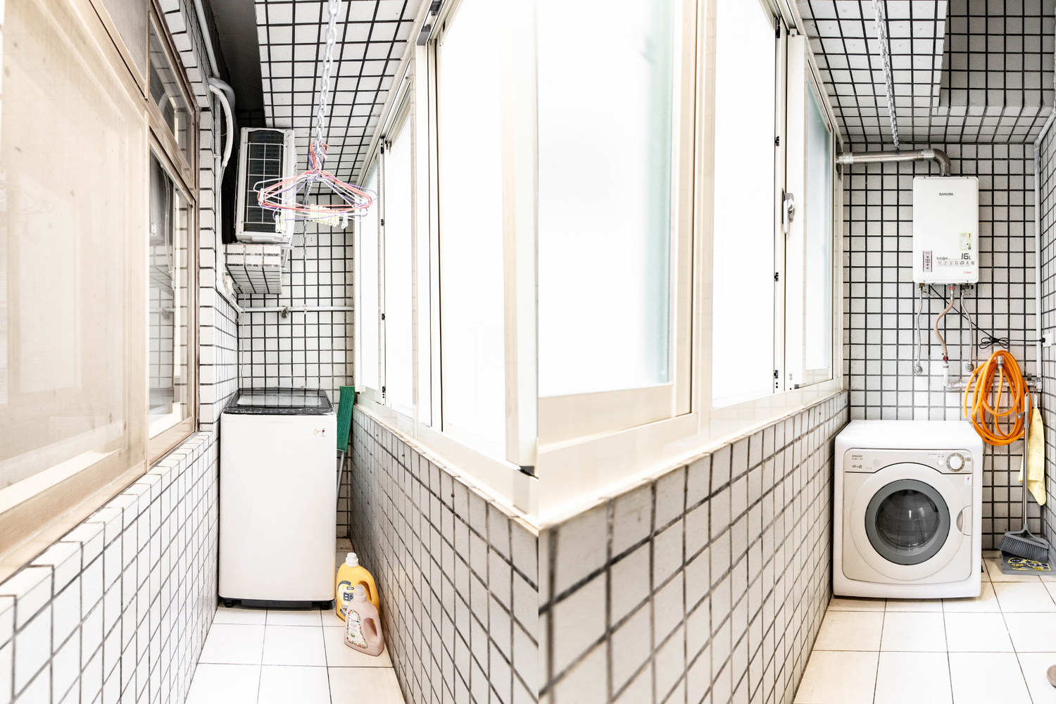 In-unit laundry with washer and dryer in Taipei Taiwan short-term apartment for convenience - Kolette Home