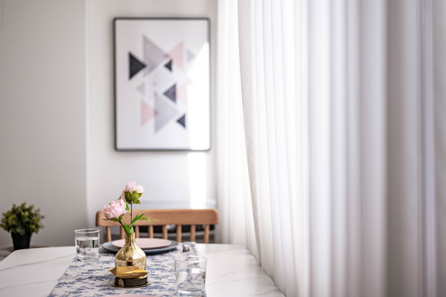Modern Dining room in Taipei Taiwan short-term apartment with minimalist design - Kolette Home