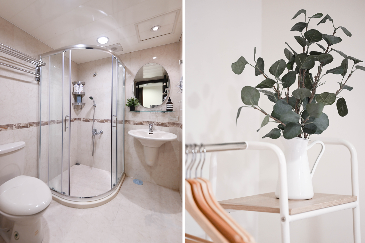 Clean hotel-grade bathroom in Taipei Taiwan short-term rental with shower - Kolette Home