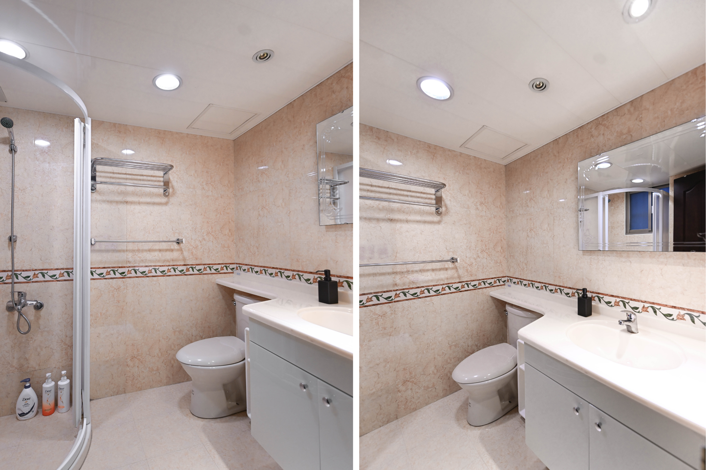 Clean hotel-grade bathroom in Taipei Taiwan short-term rental with shower - Kolette Home