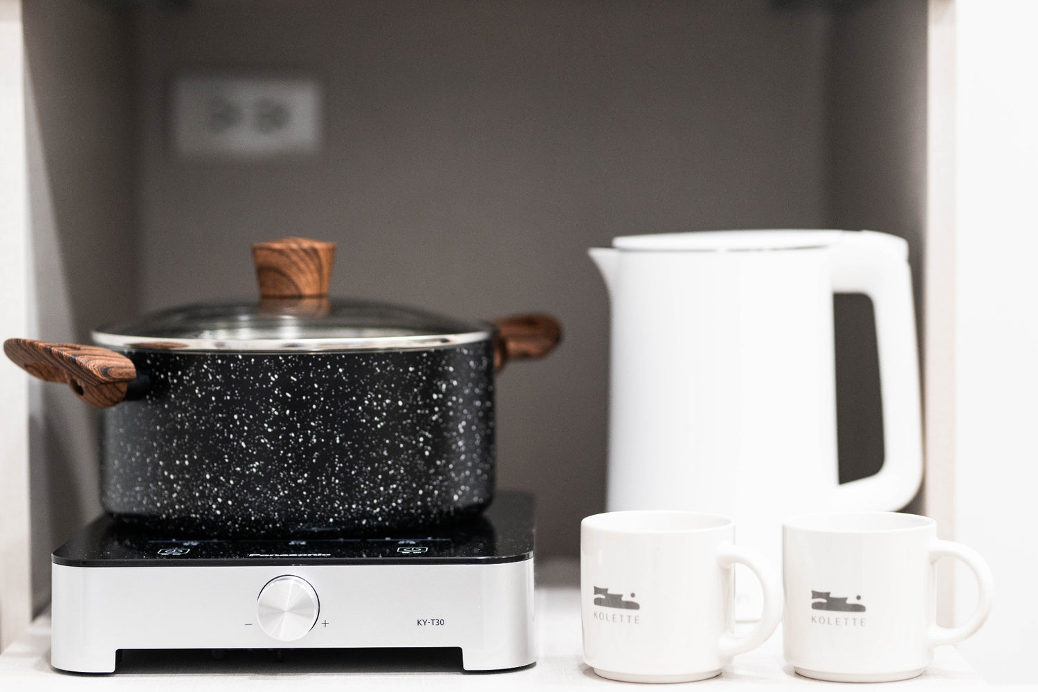 small kitchen for serviced apartment in Taipei Taiwan, ideal for long-term stays - Kolette Home
