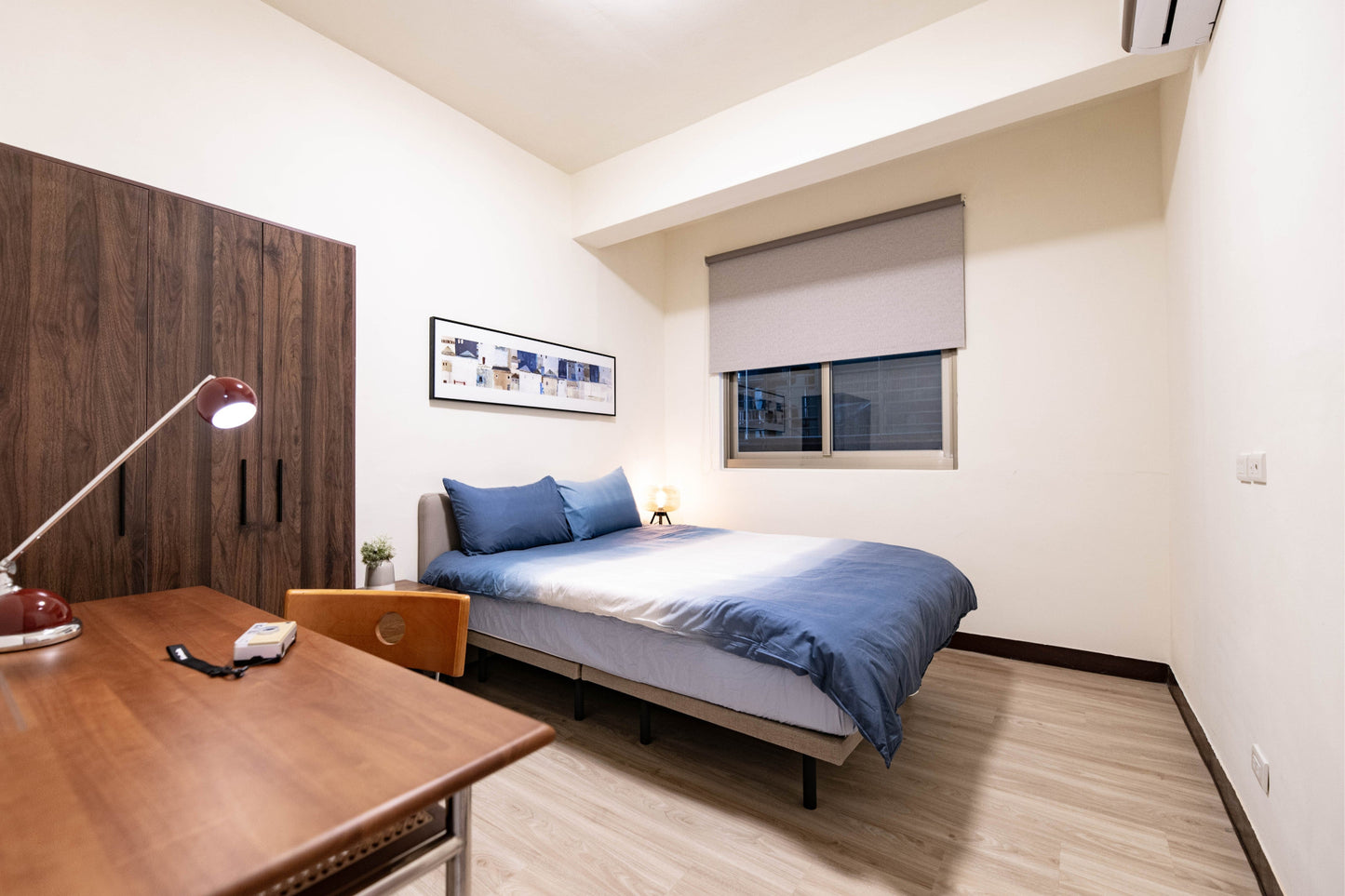 Cozy bedroom in Taipei Taiwan monthly apartment with premium bedding and quiet atmosphere - Kolette Home
