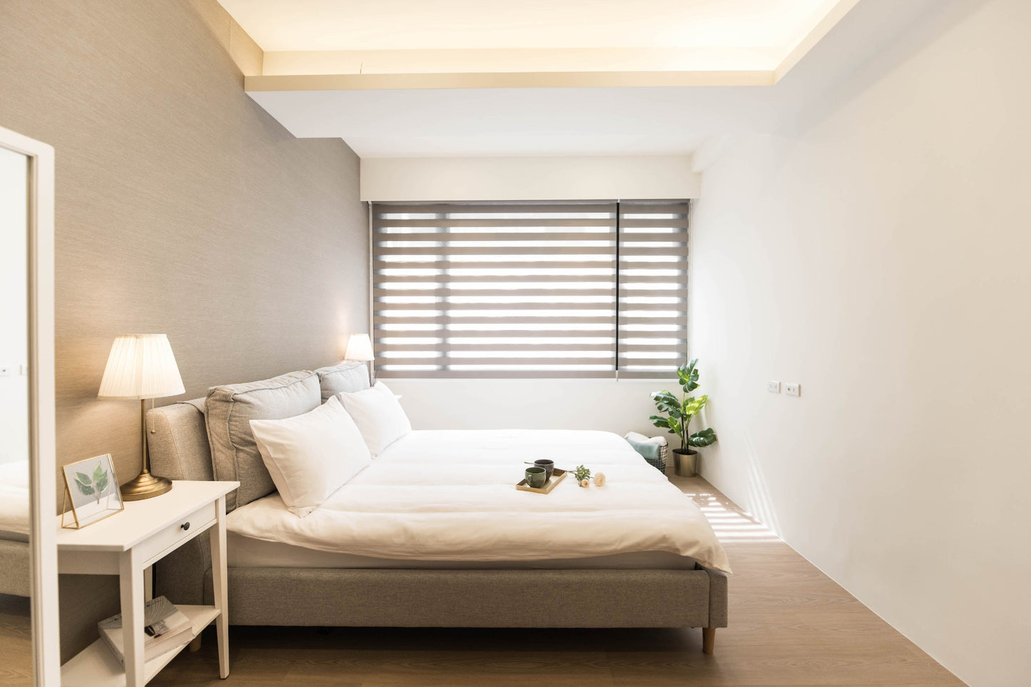 Cozy bedroom in Taipei Taiwan monthly apartment with premium bedding and quiet atmosphere - Kolette Home