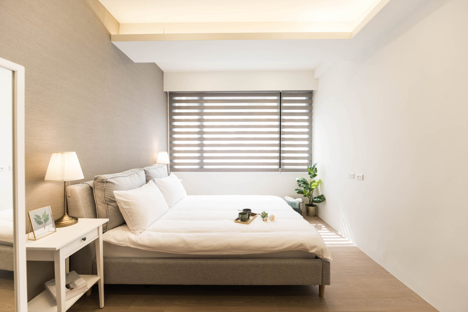 Cozy bedroom in Taipei Taiwan monthly apartment with premium bedding and quiet atmosphere - Kolette Home