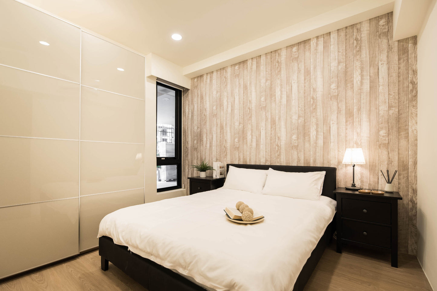 Cozy bedroom in Taipei Taiwan monthly apartment with premium bedding and quiet atmosphere - Kolette Home