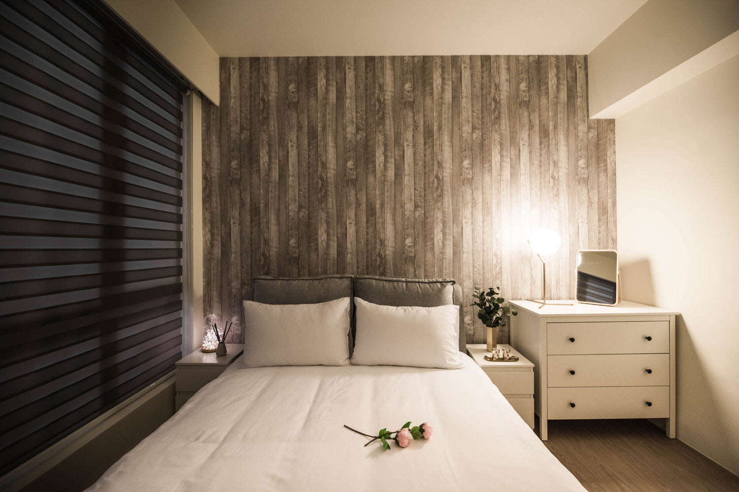 Cozy bedroom in Taipei Taiwan monthly apartment with premium bedding and quiet atmosphere - Kolette Home
