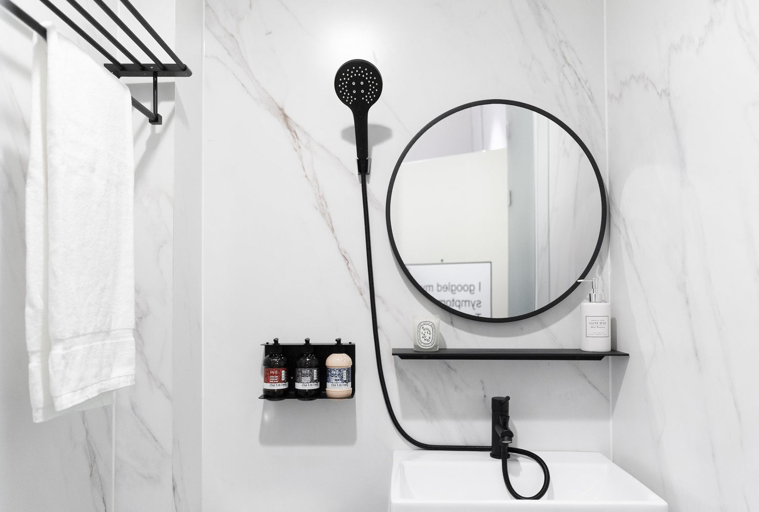 Clean hotel-grade bathroom in Taipei Taiwan short-term rental with shower - Kolette Home
