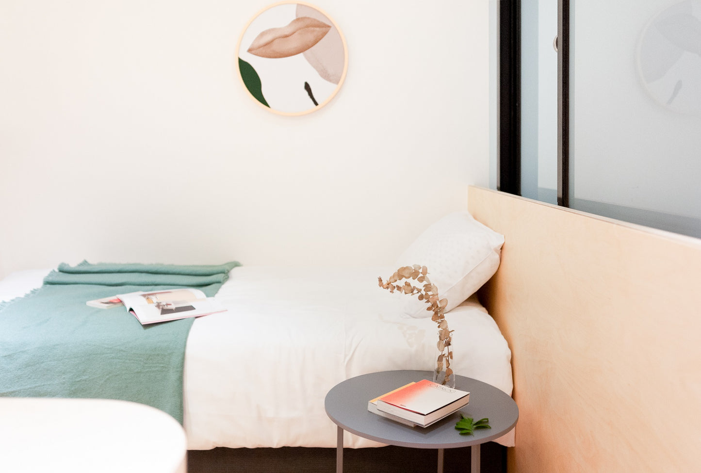 Cozy bedroom in Taipei Taiwan monthly apartment with premium bedding and quiet atmosphere - Kolette Home