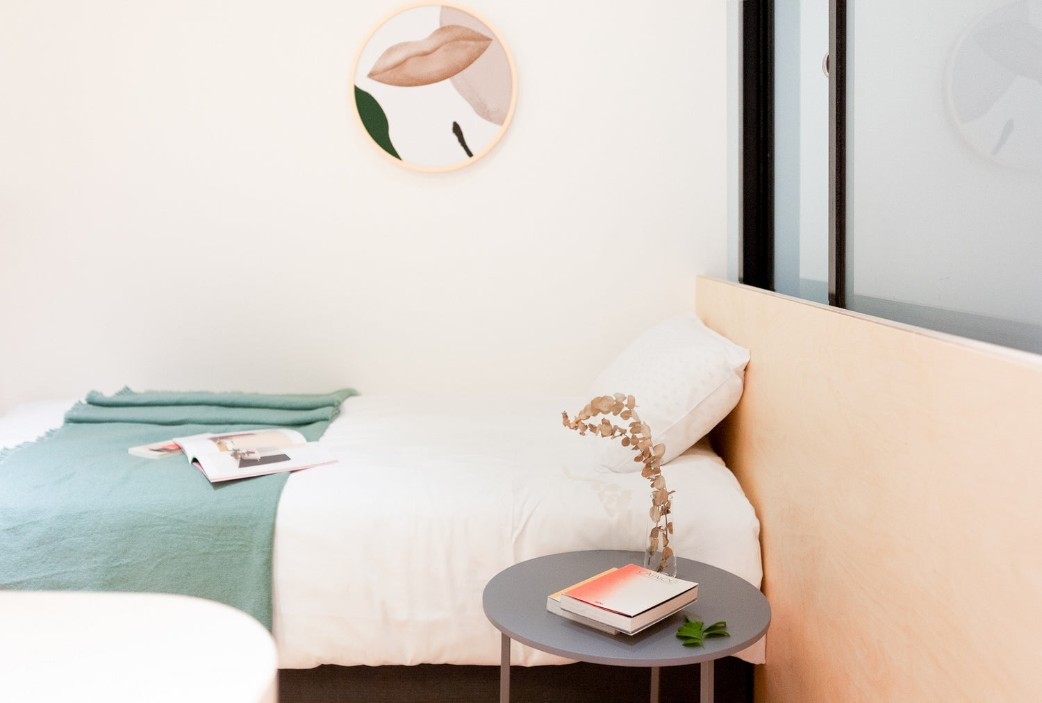 Cozy bedroom in Taipei Taiwan monthly apartment with premium bedding and quiet atmosphere - Kolette Home