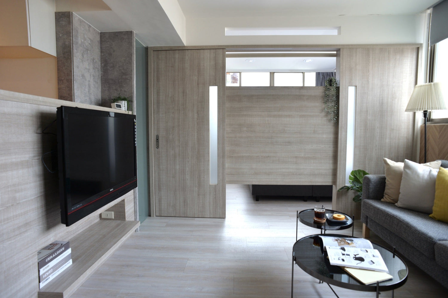 Modern living room in Taipei Taiwan short-term apartment with foreigners friendly - Kolette Home
