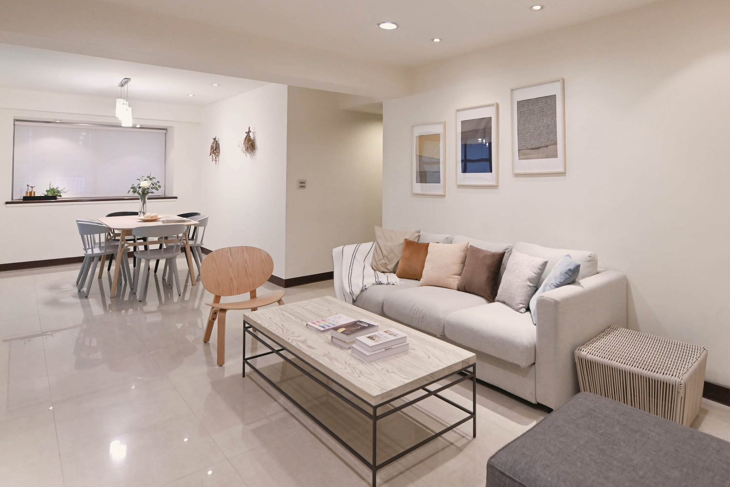 Modern living room in Taipei Taiwan short-term apartment with foreigners friendly - Kolette Home